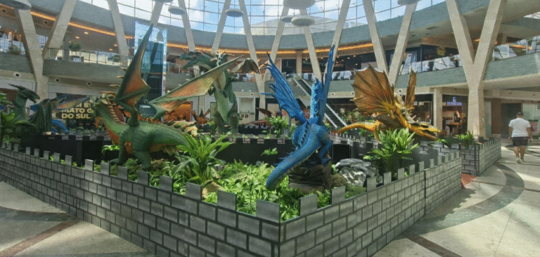 Shopping Bosque dos Ipês tem exposição de dragões e estreias no cinema neste fim de semana