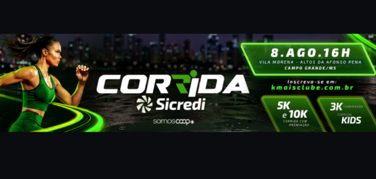 Inscrições para a 2ª Corrida Sicredi são prorrogadas até 26 de julho em Campo Grande